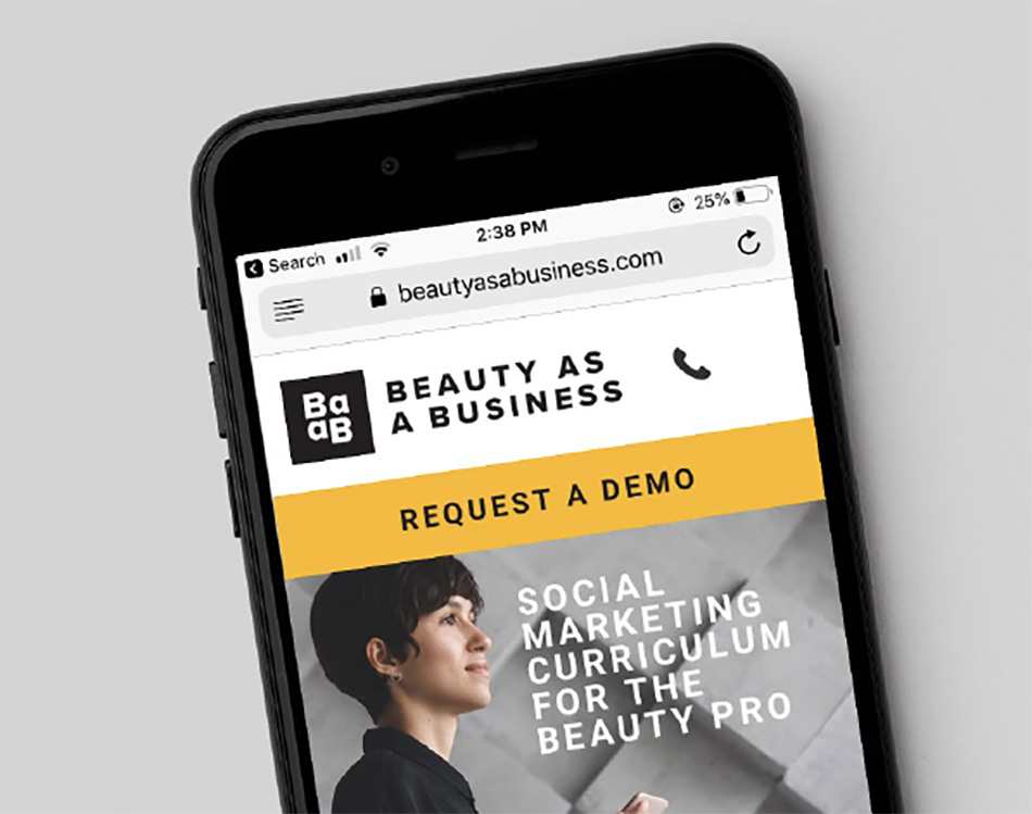 Beauty as a Business on a mobile device.