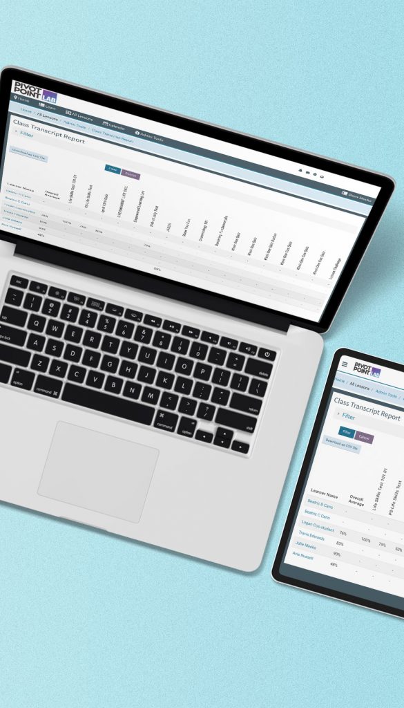 Laptop showing Pivot Point LAB