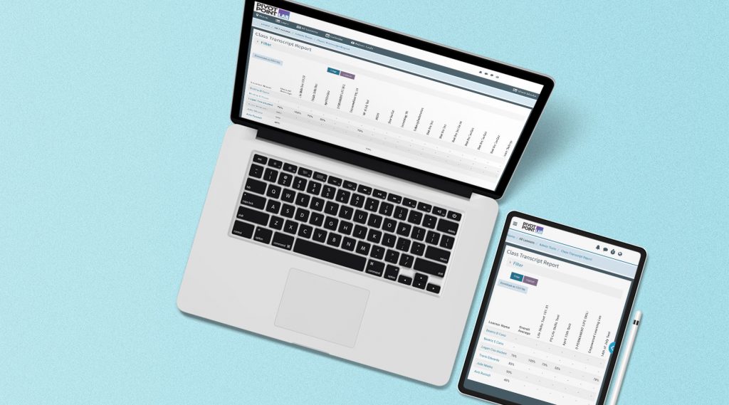 Laptop showing Pivot Point LAB