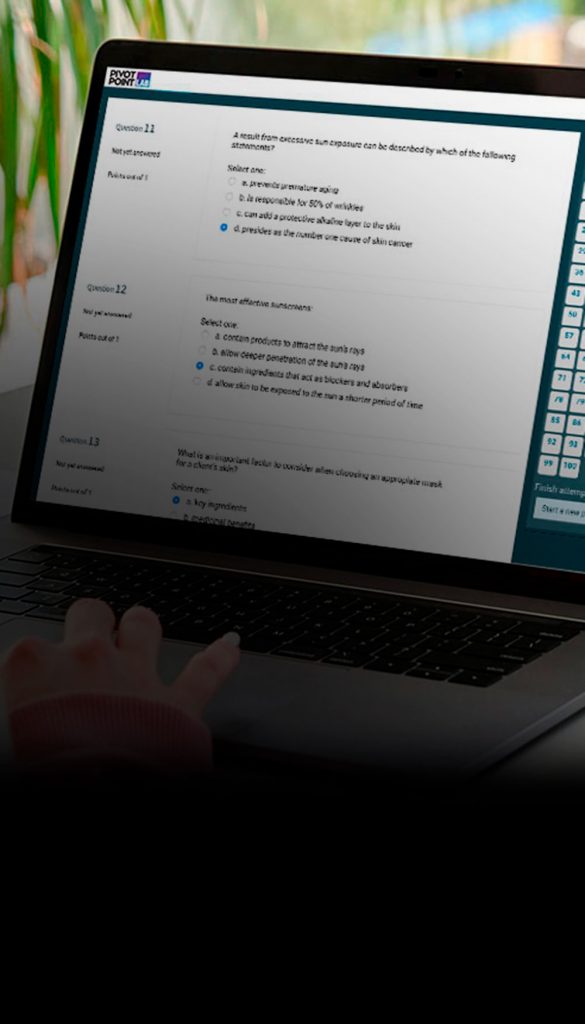 Pivot Point Exam Ace on a laptop.