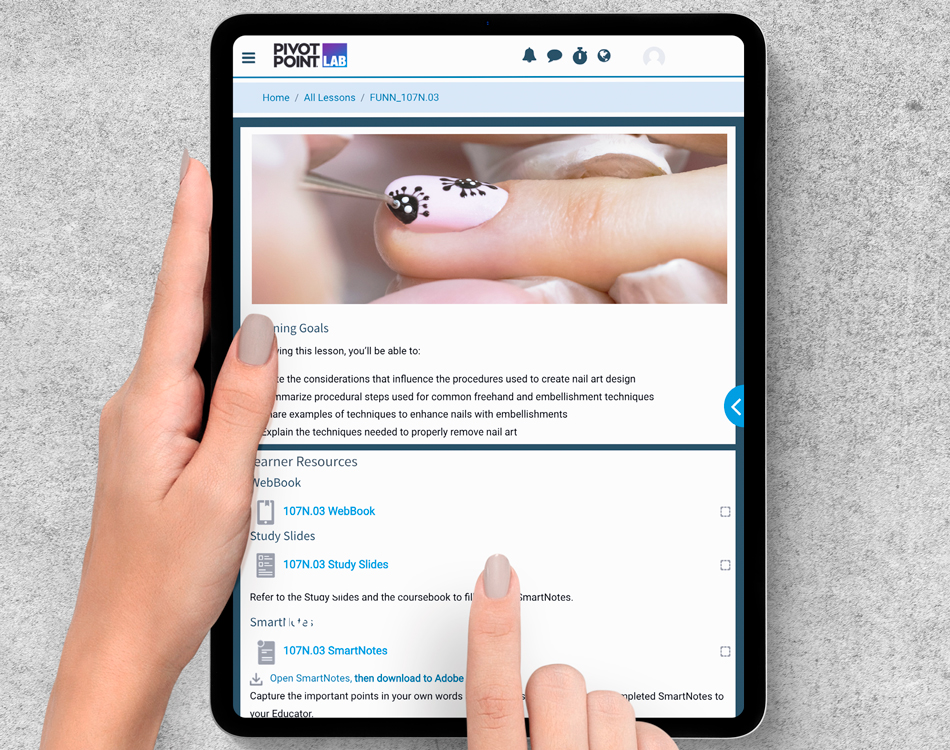 Pivot Point Fundamentals Nails Online Learning Management System