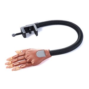 The Nail Trainer® hand is a life-like hand on a flexible arm.