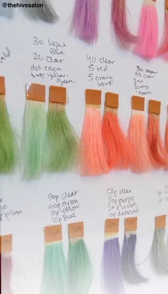 Pivot Point Hair Color Swatches